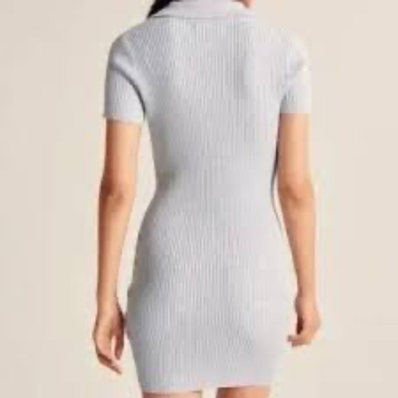 NWT | Abercrombie & Fitch Collared Ribbed Knit Dress | Blue-Purple | Size S - Picture 3 of 8
